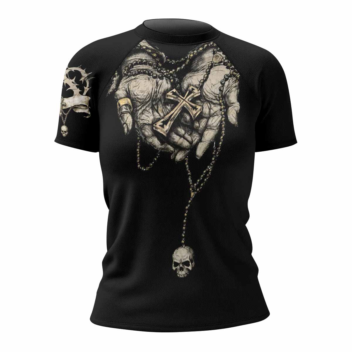 Praying Hands Skull Rash Guard