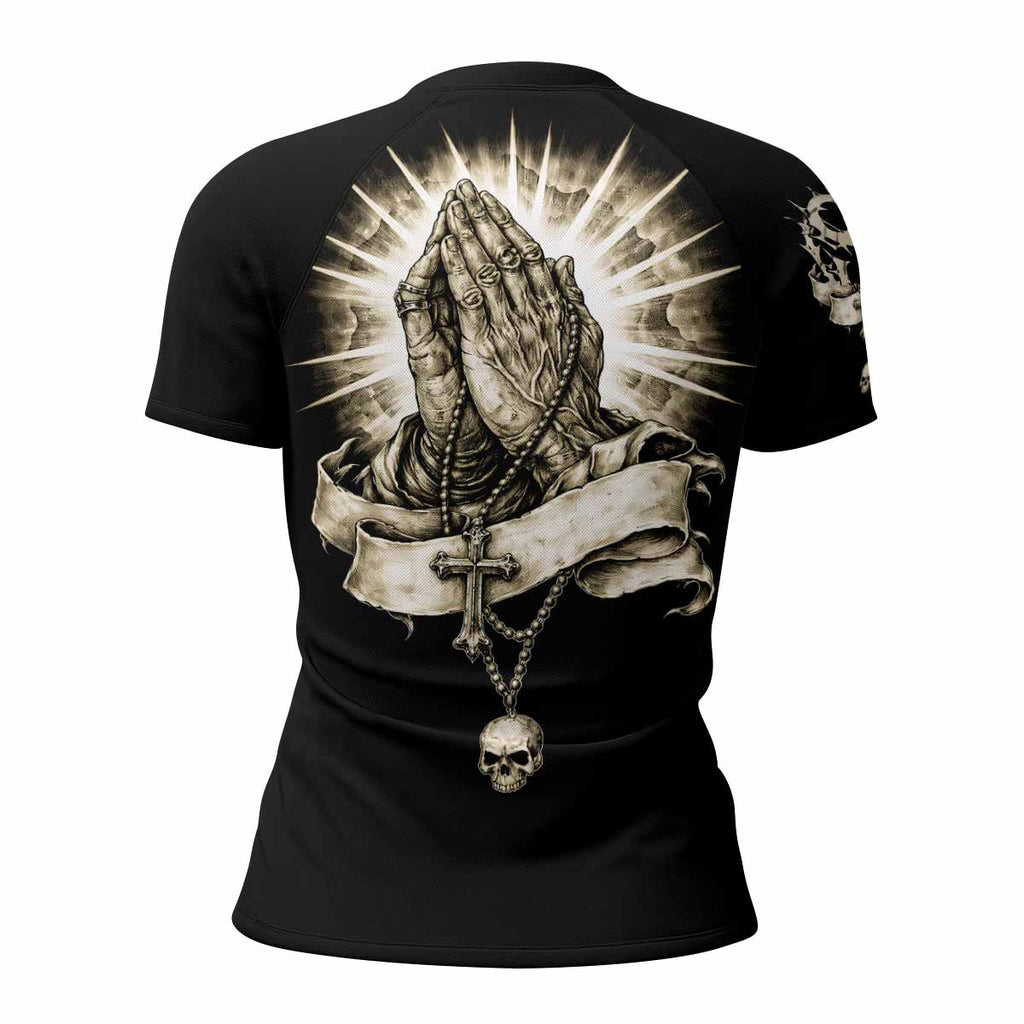 Praying Hands Skull Rash Guard
