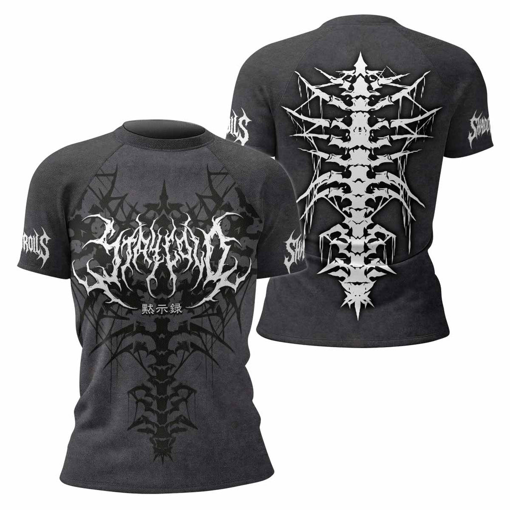 Black Metal Gothic Spine Rash Guard