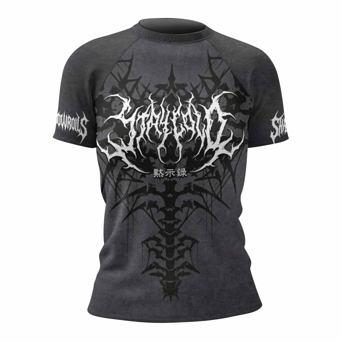 Black Metal Gothic Spine Rash Guard