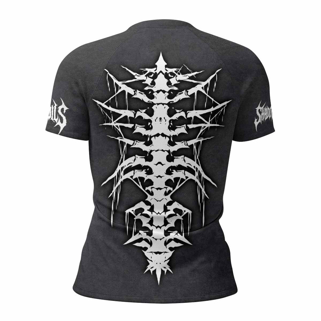 Black Metal Gothic Spine Rash Guard