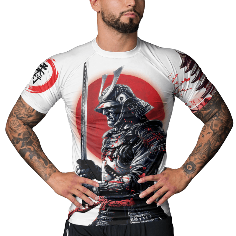 Rashninja Legendary Samurai Warrior Men's Short Sleeve Rash Guard