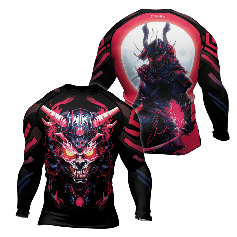 Rashninja Embracing Cyber Oni Men's Long Sleeve Rash Guard