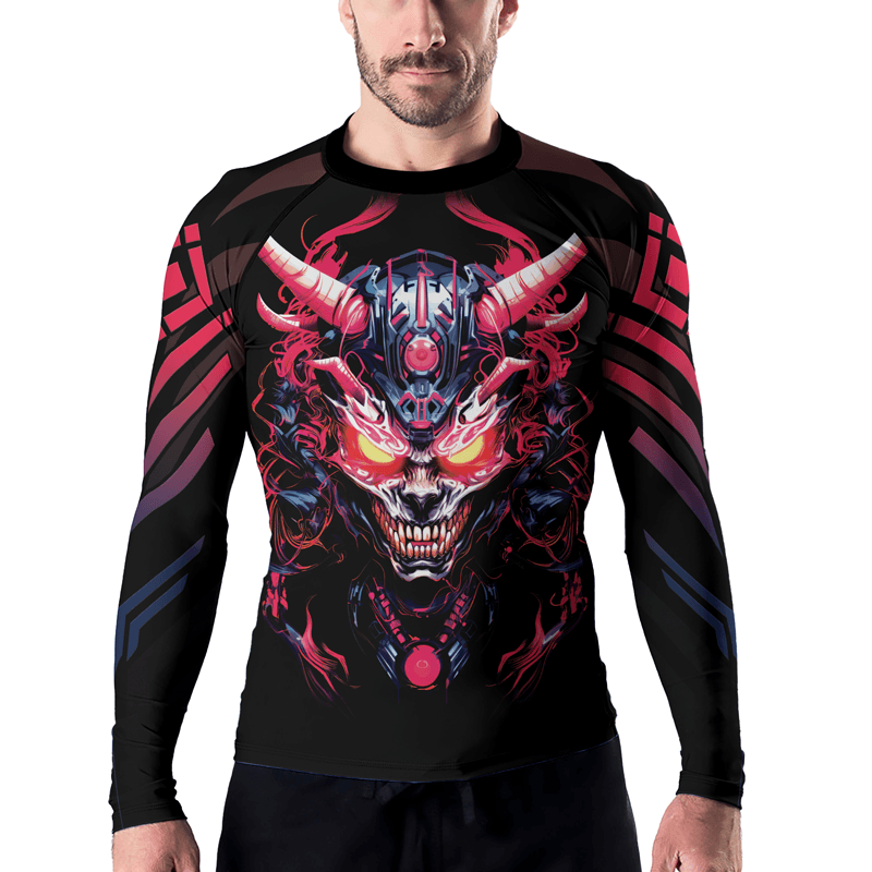 Rashninja Embracing Cyber Oni Men's Long Sleeve Rash Guard