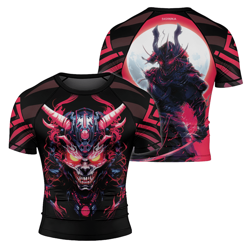 Rashninja Embracing Cyber Oni Men's Short Sleeve Rash Guard