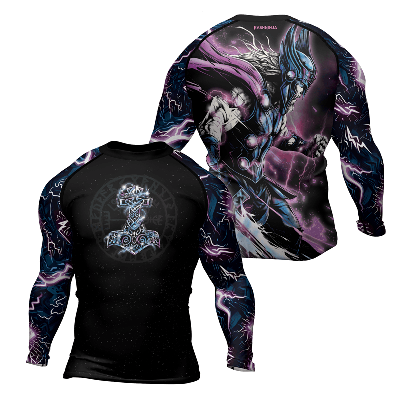 Rashninja Thor and Mjolnir Men's Long Sleeve Rash Guard