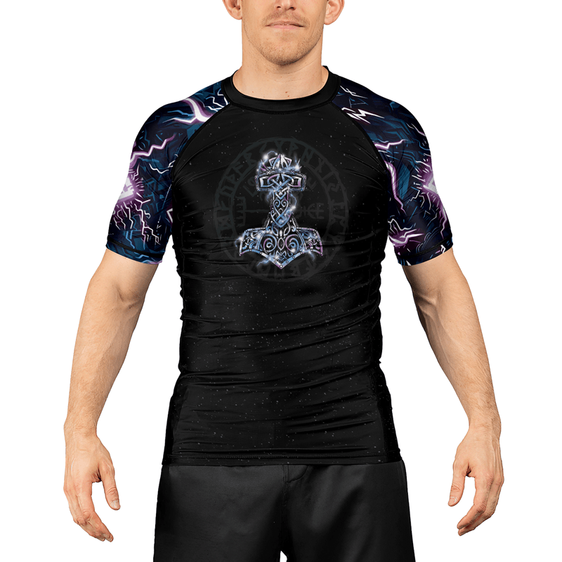 Rashninja Thor and Mjolnir Men's Short Sleeve Rash Guard