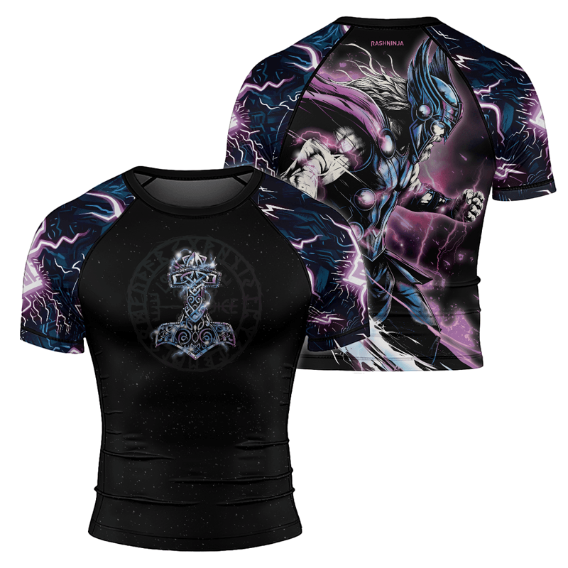 Rashninja Thor and Mjolnir Men's Short Sleeve Rash Guard
