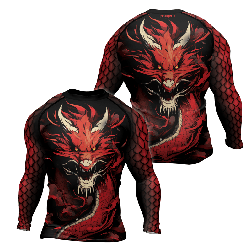 Rashninja Legendary Fire Dragon Men's Long Sleeve Rash Guard