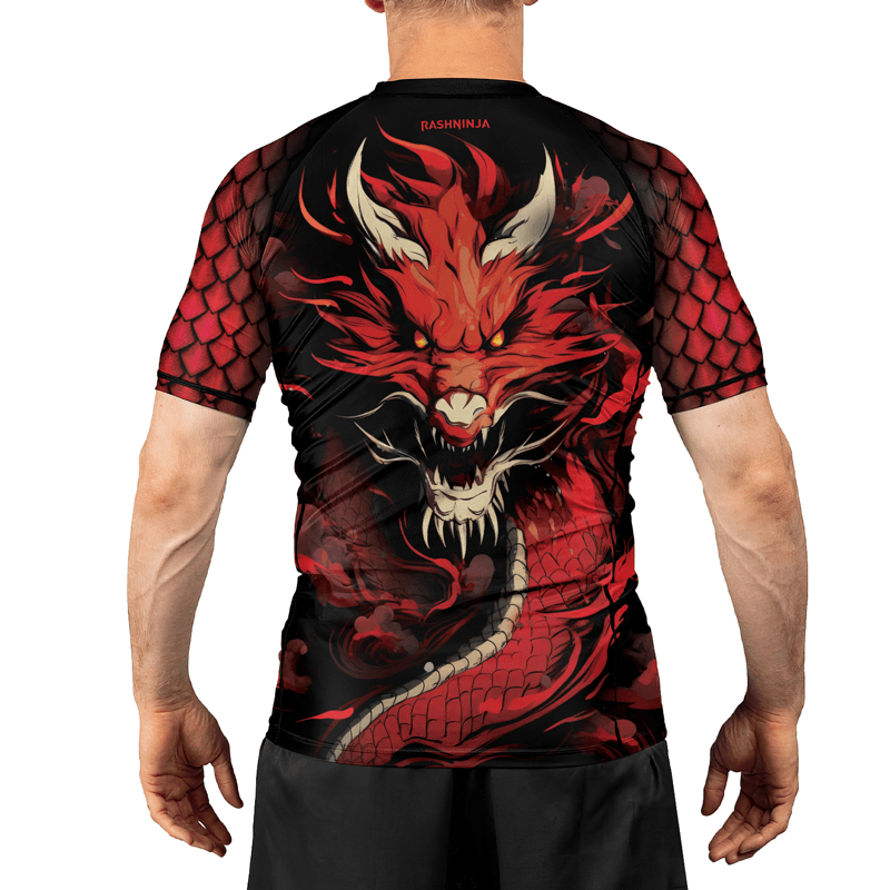 Rashninja Legendary Fire Dragon Men's Short Sleeve Rash Guard