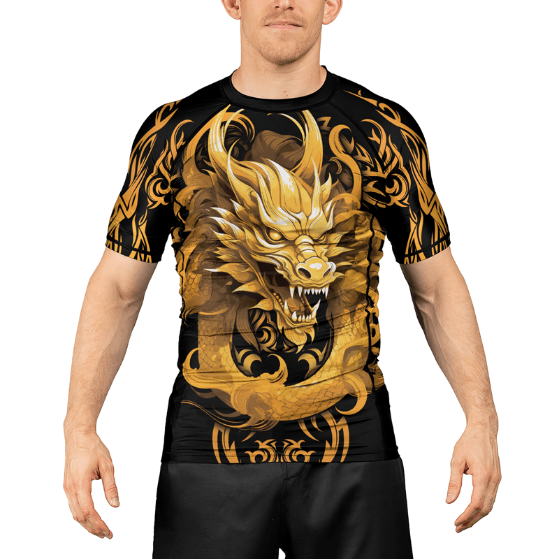 Rashninja Golden Dragon Men's Short Sleeve Rash Guard