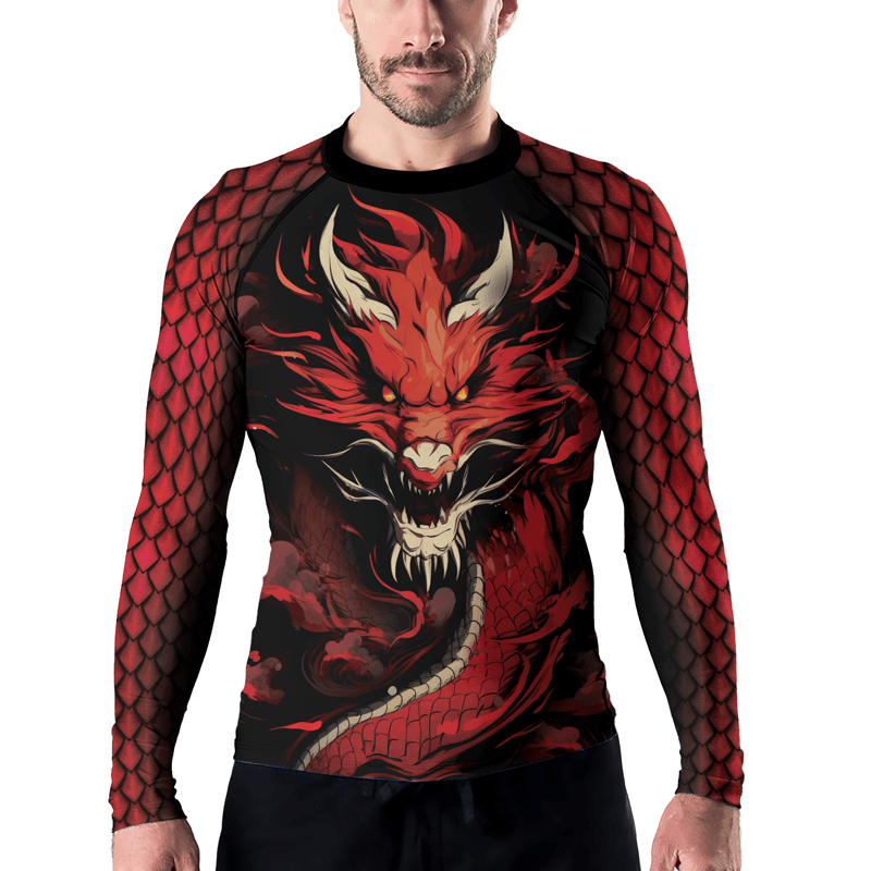 Rashninja Legendary Fire Dragon Men's Long Sleeve Rash Guard