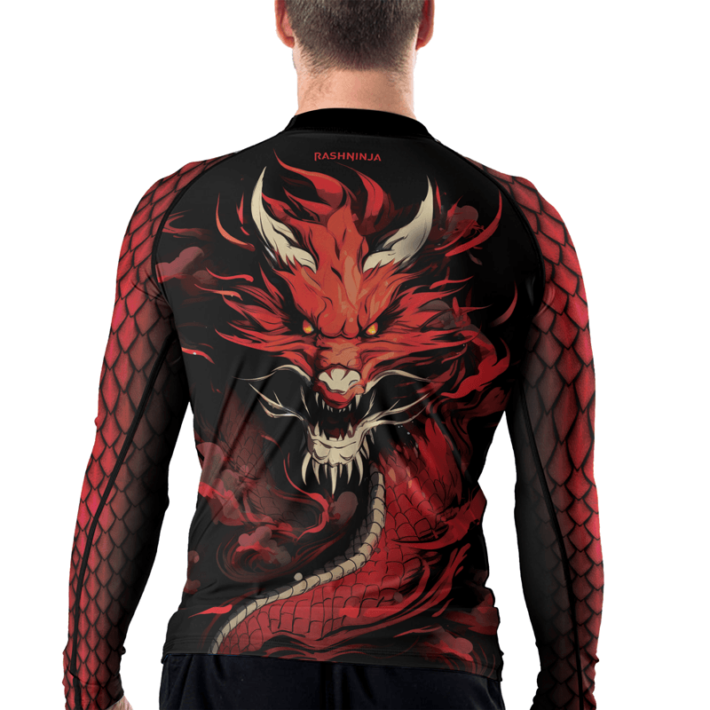 Rashninja Legendary Fire Dragon Men's Long Sleeve Rash Guard