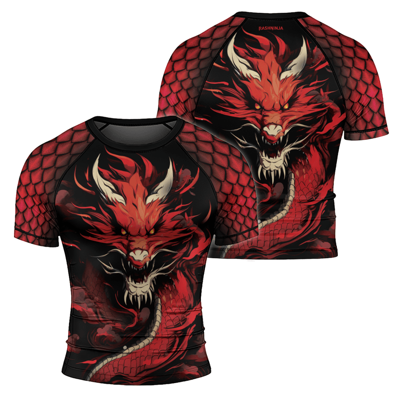 Rashninja Legendary Fire Dragon Men's Short Sleeve Rash Guard