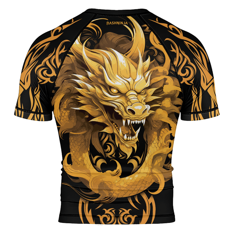 Rashninja Golden Dragon Men's Short Sleeve Rash Guard