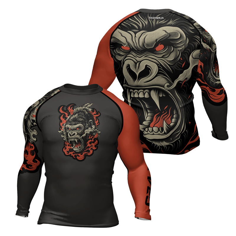 Rashninja Wild Majesty Gorilla Men's Long Sleeve Rash Guard