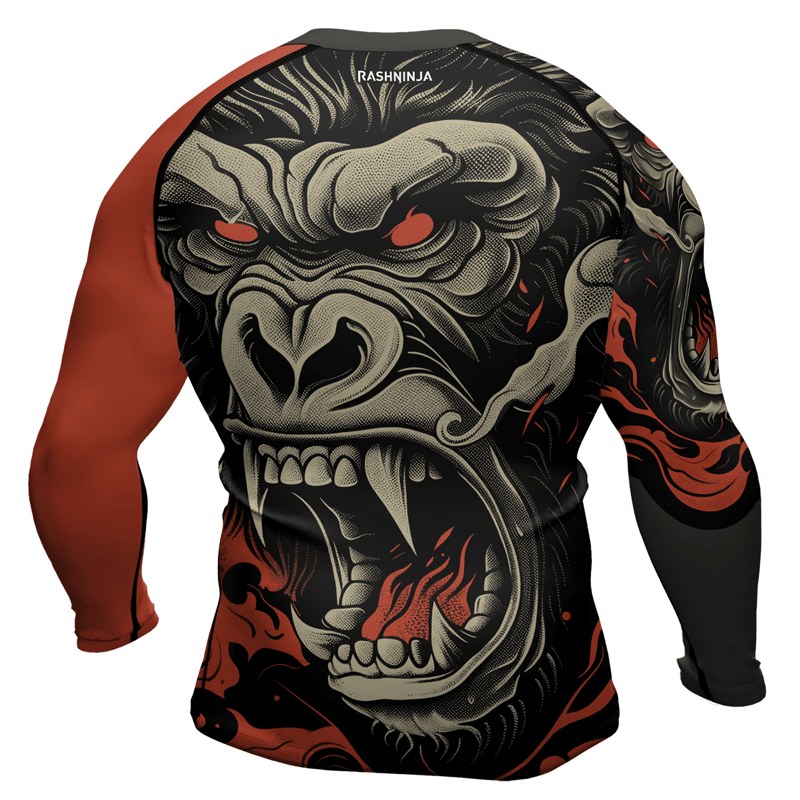 Rashninja Wild Majesty Gorilla Men's Long Sleeve Rash Guard