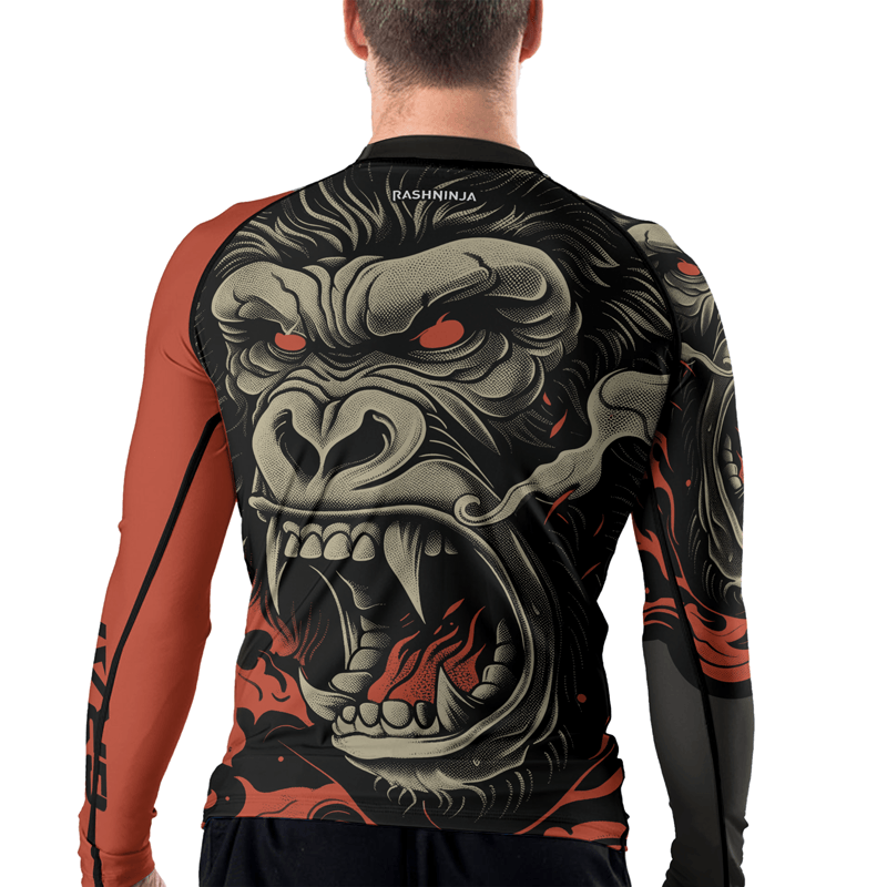 Rashninja Wild Majesty Gorilla Men's Long Sleeve Rash Guard