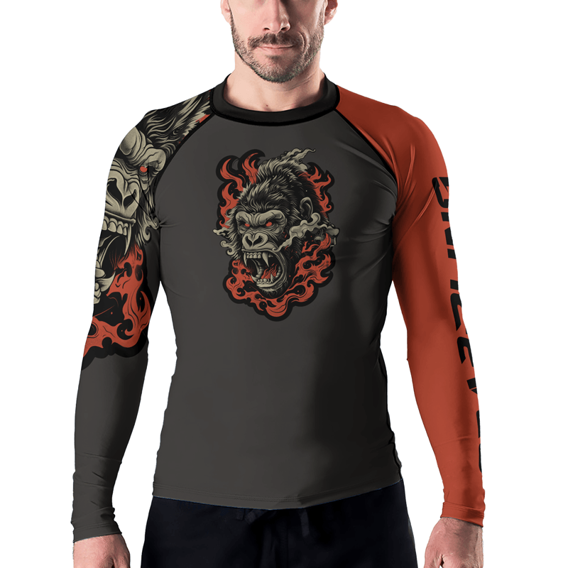 Rashninja Wild Majesty Gorilla Men's Long Sleeve Rash Guard