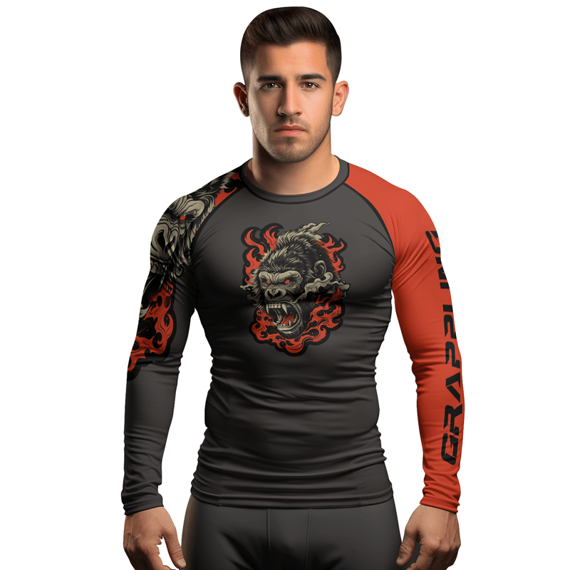 Rashninja Wild Majesty Gorilla Men's Long Sleeve Rash Guard