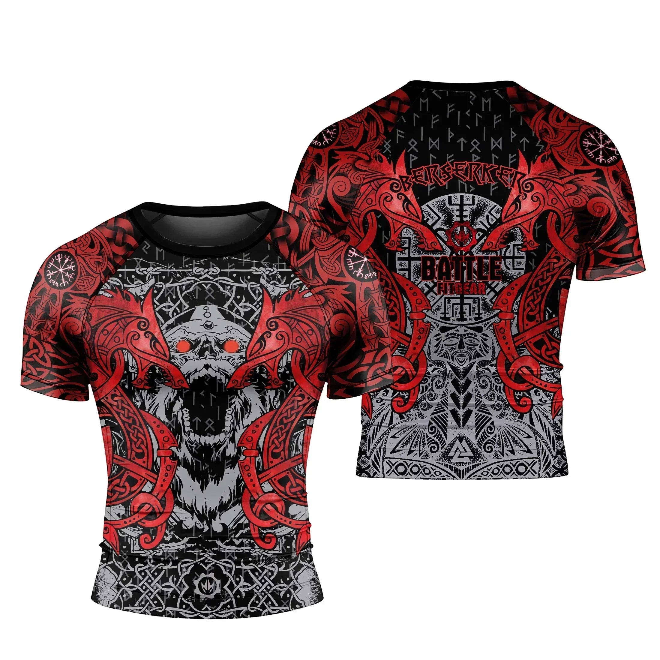 Rage Of Viking Berserker Men's Short Sleeve Rash Guard