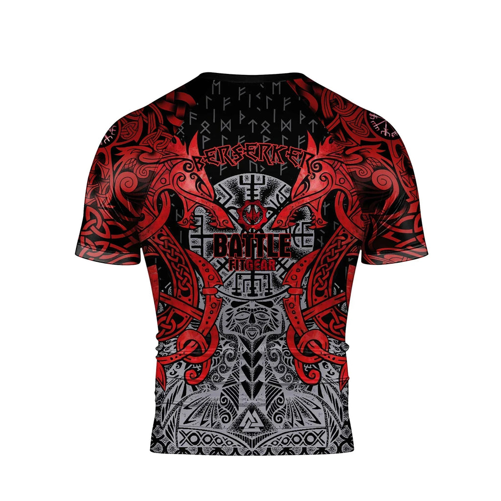 Rage Of Viking Berserker Men's Short Sleeve Rash Guard