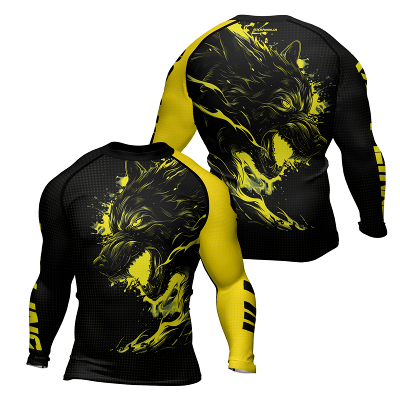 Rashninja Snarling Wolf Men's Long Sleeve Rash Guard