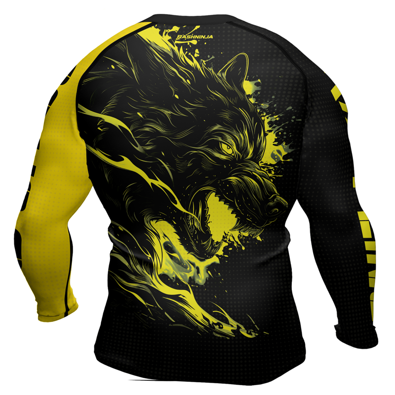 Rashninja Snarling Wolf Men's Long Sleeve Rash Guard