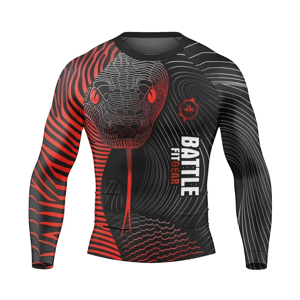 Red Eyes Snake Men's Long Sleeve Rash Guard