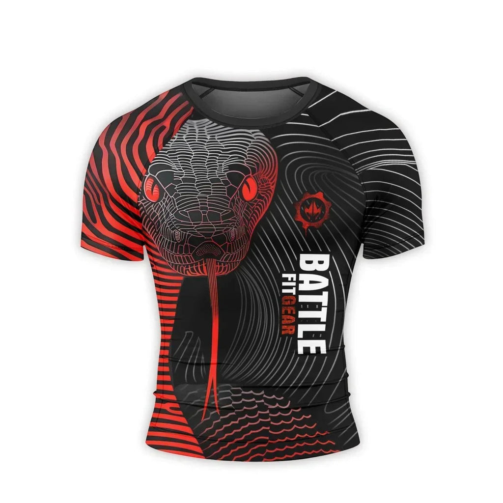 Red Eyes Snake Men's Short Sleeve Rash Guard