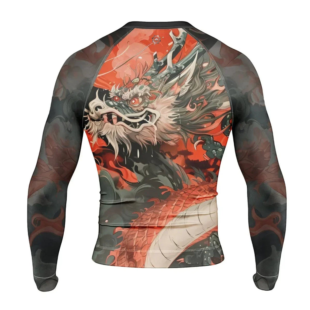 Rising Red Dragon Men's Long Sleeve Rash Guard