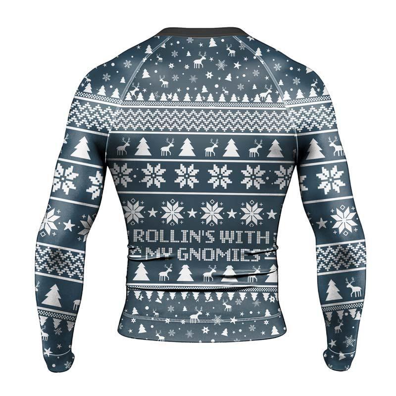 Rolling With Gnomies Men's Long Sleeve Rash Guard