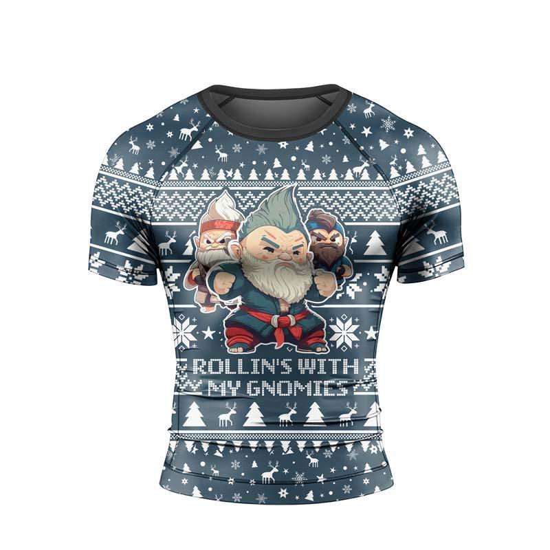 Rolling With Gnomies Men's Short Sleeve Rash Guard