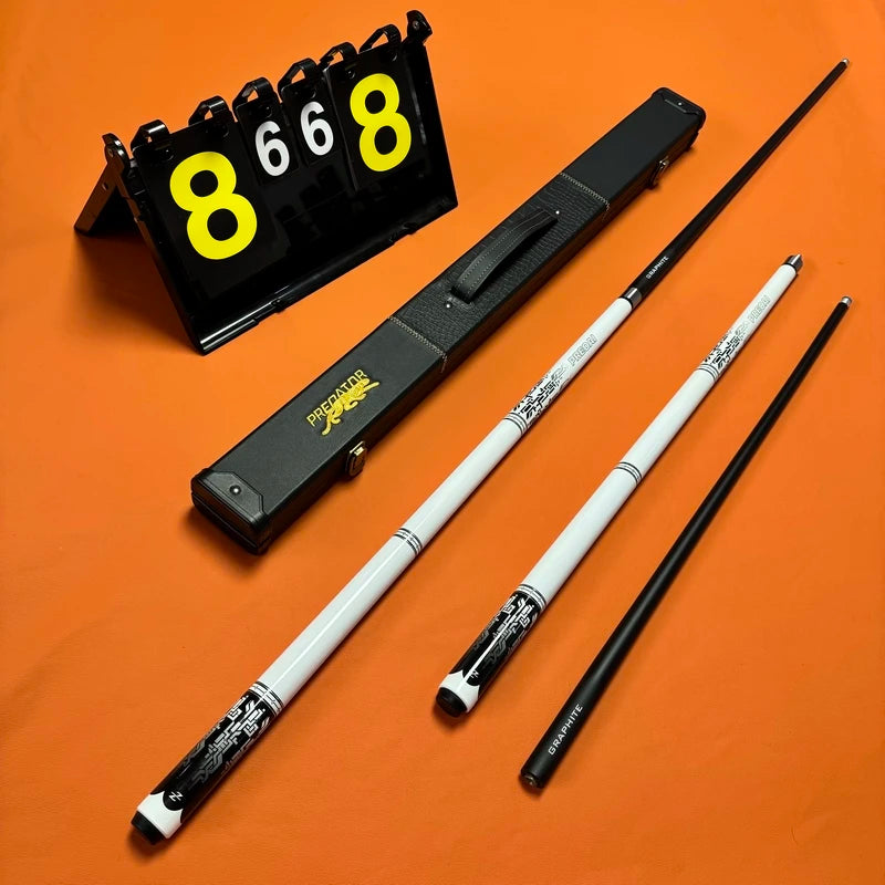 A set of high-performance 13mm carbon fiber billiard cue sticks - precision crafted billiard cue sticks, essential for professio
