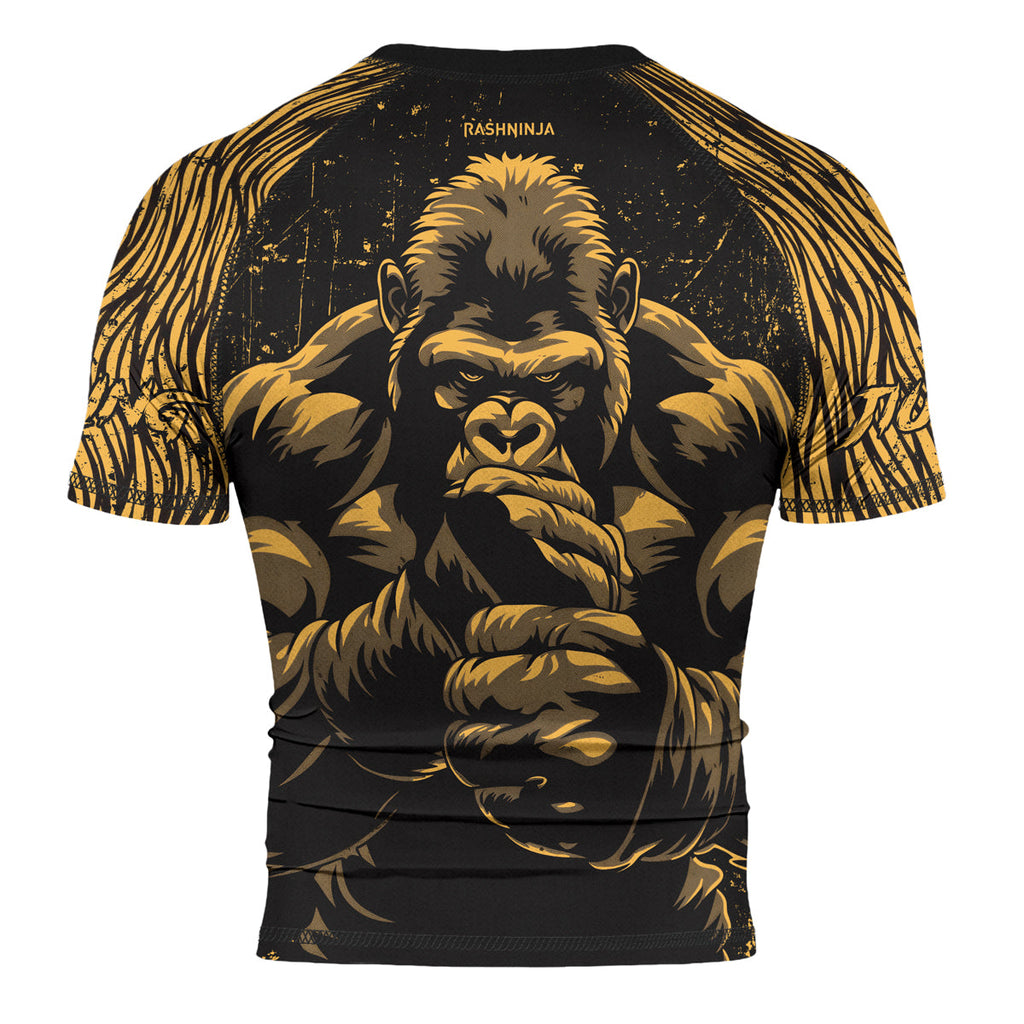Rashninja Gorilla Jungle King Men's Short Sleeve Rash Guard