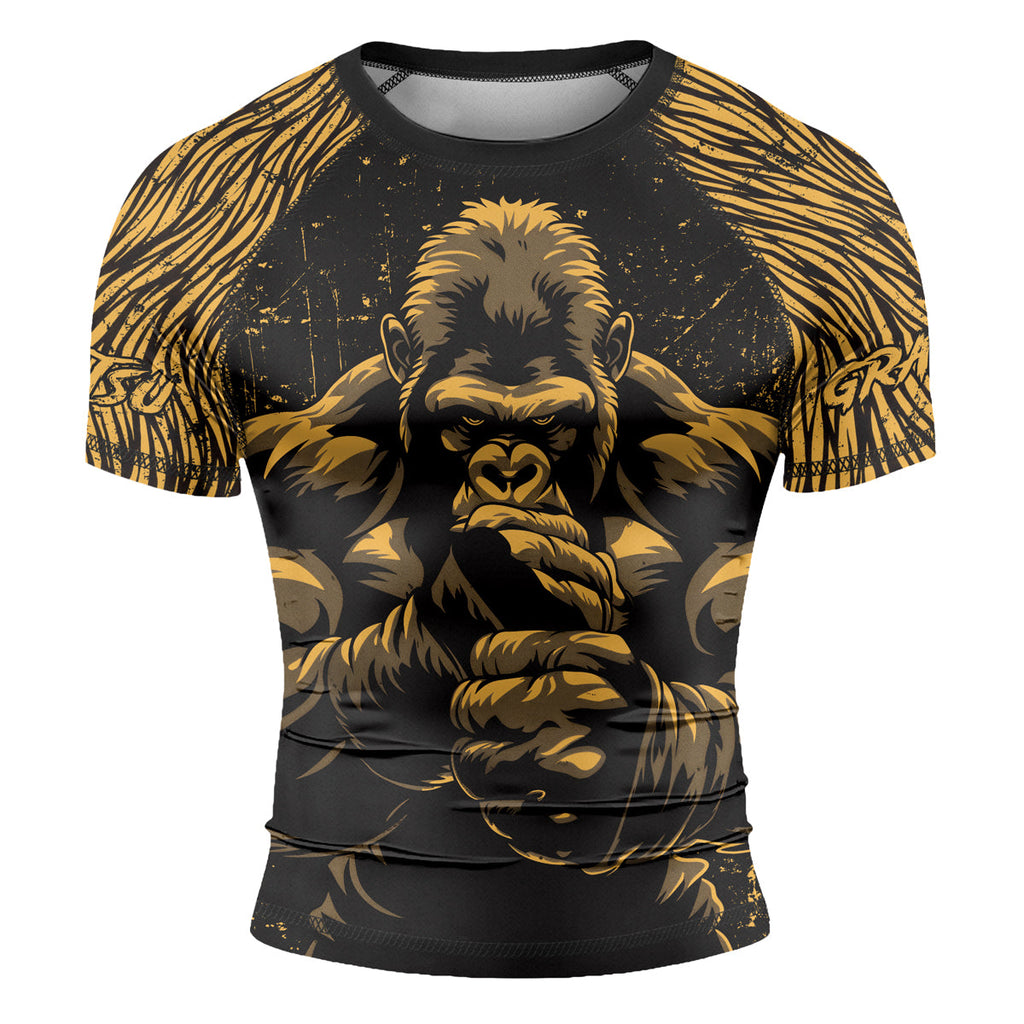 Rashninja Gorilla Jungle King Men's Short Sleeve Rash Guard