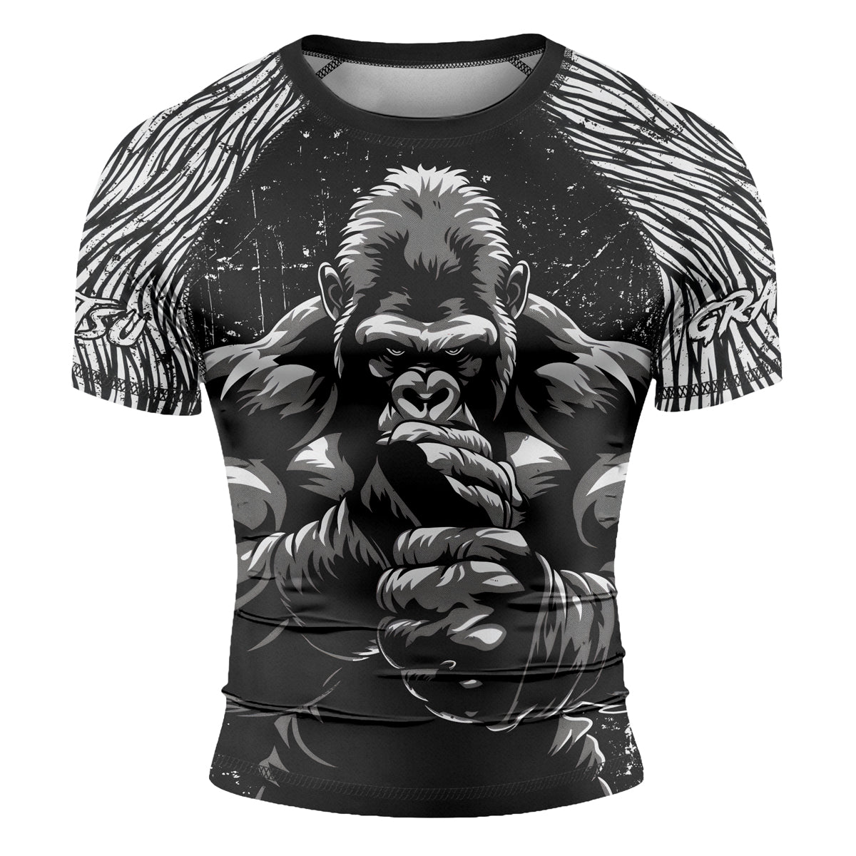 Rashninja Gorilla Jungle King Men's Short Sleeve Rash Guard