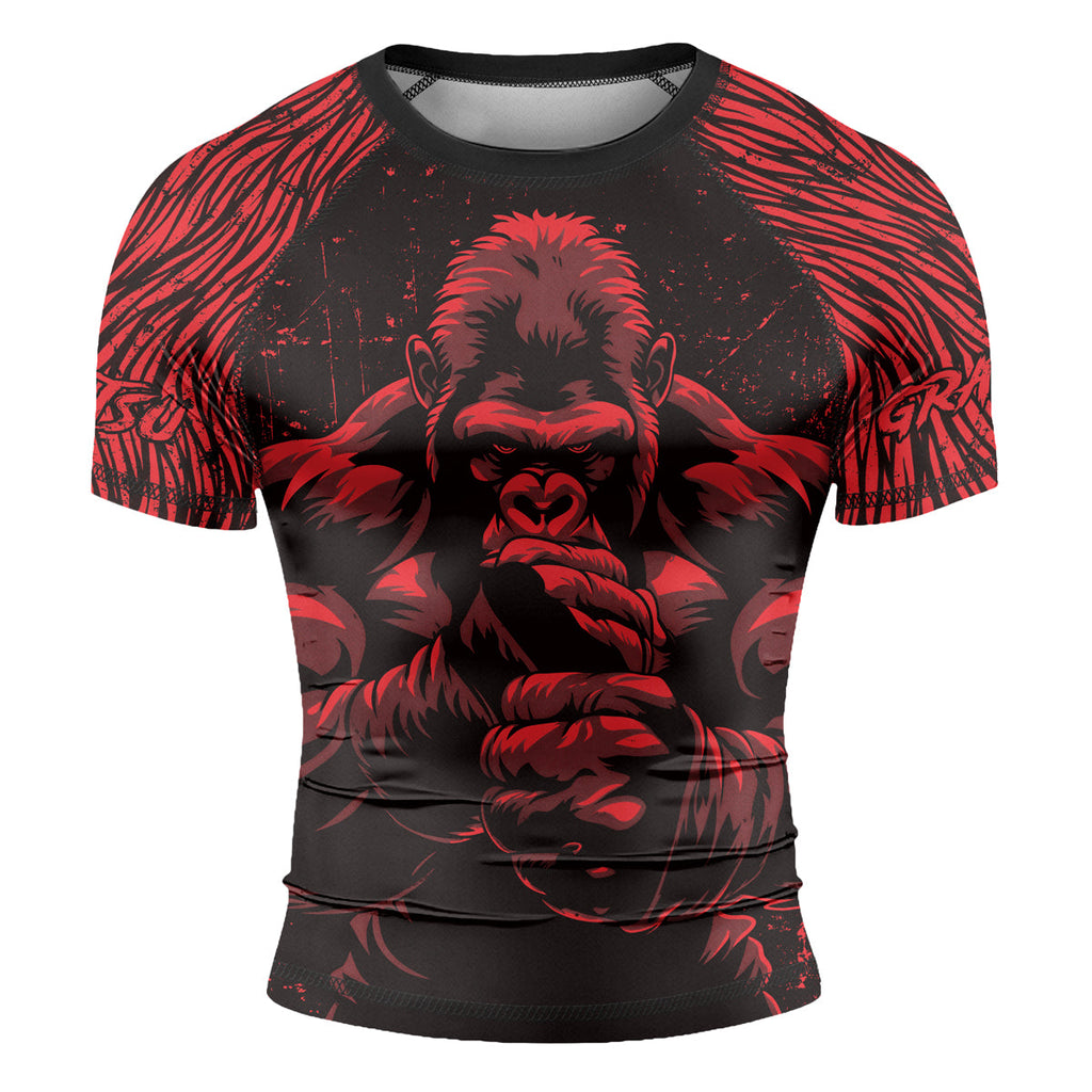 Rashninja Gorilla Jungle King Men's Short Sleeve Rash Guard
