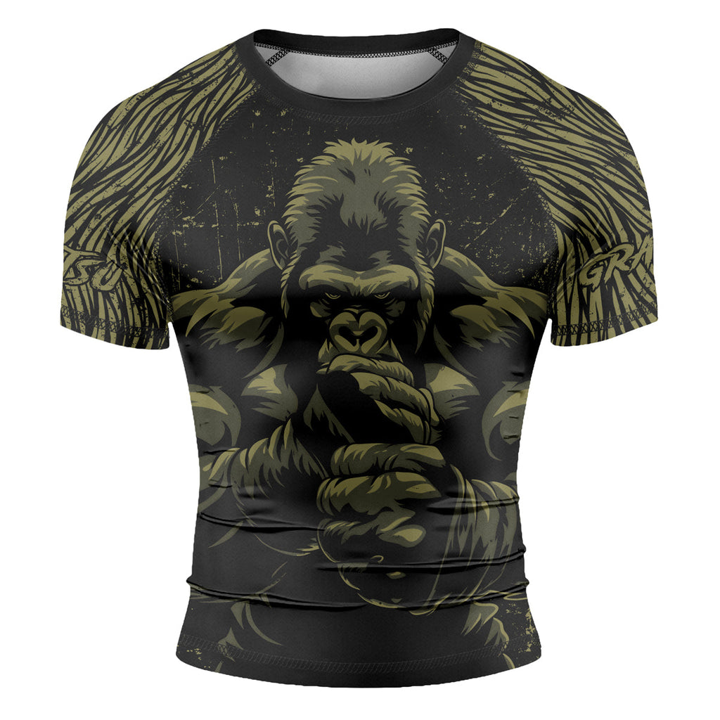 Rashninja Gorilla Jungle King Men's Short Sleeve Rash Guard