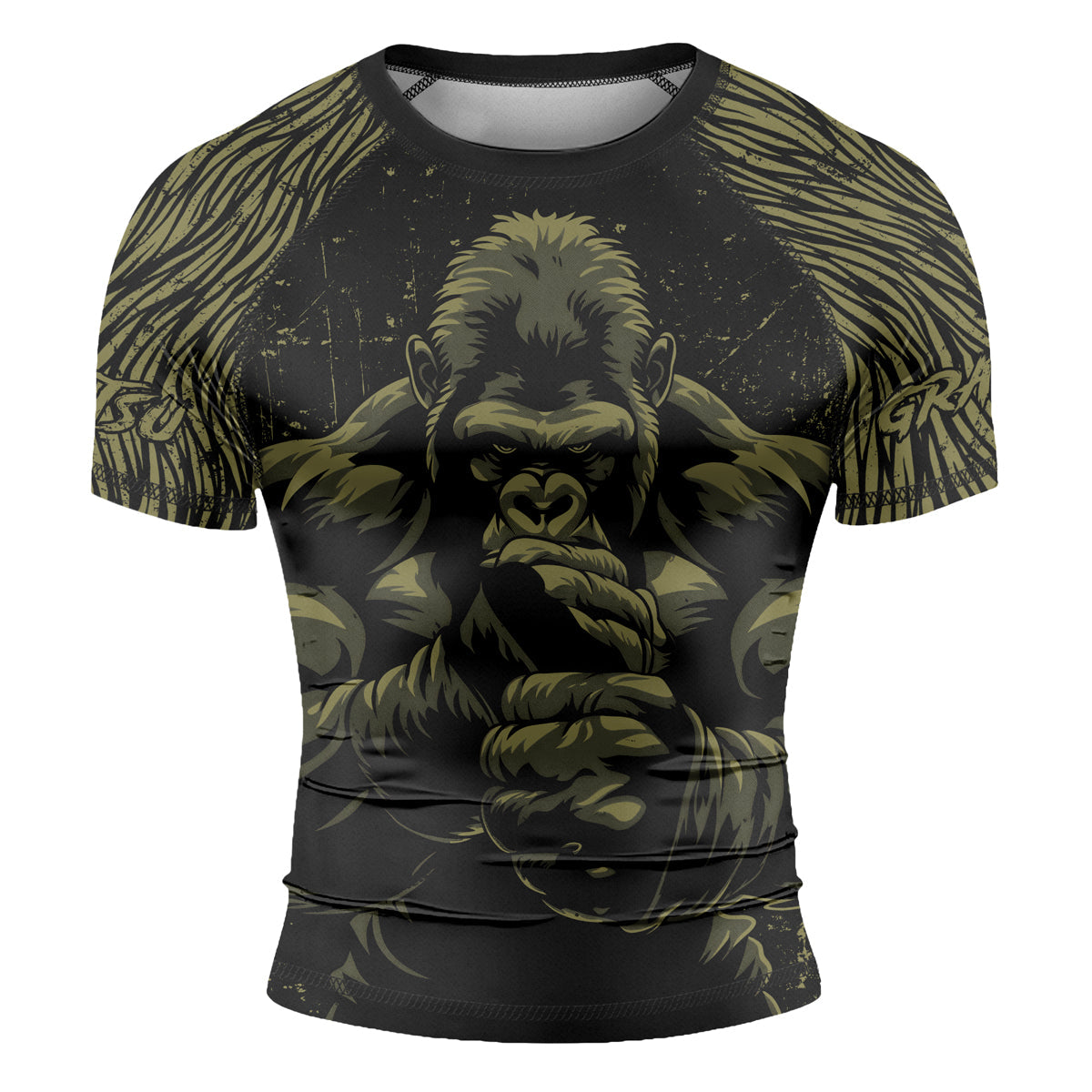 Rashninja Gorilla Jungle King Men's Short Sleeve Rash Guard