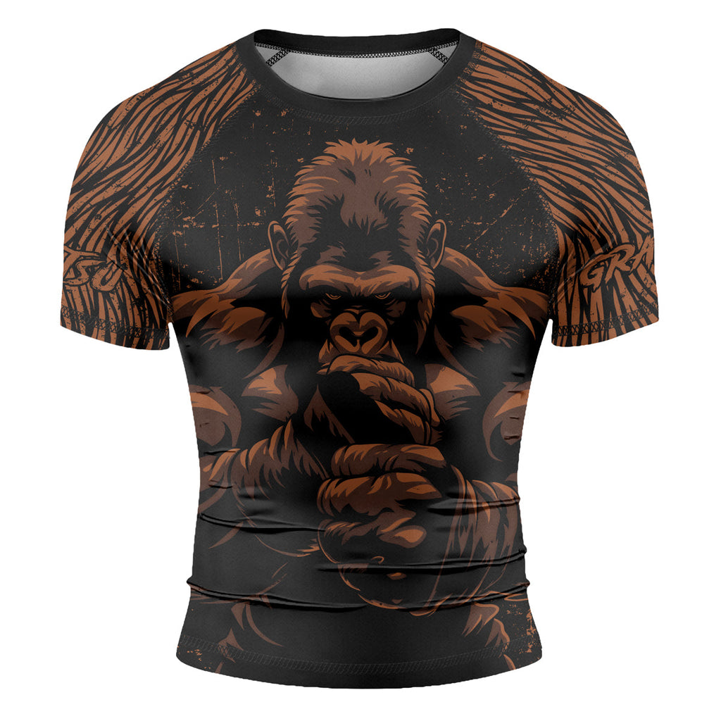 Rashninja Gorilla Jungle King Men's Short Sleeve Rash Guard