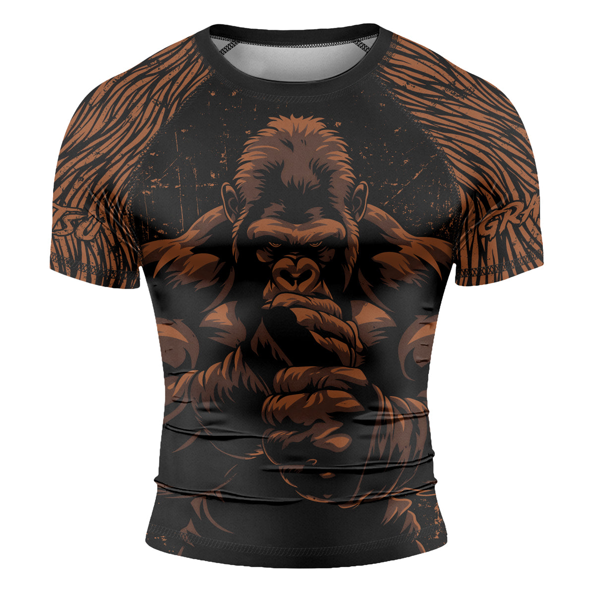 Rashninja Gorilla Jungle King Men's Short Sleeve Rash Guard
