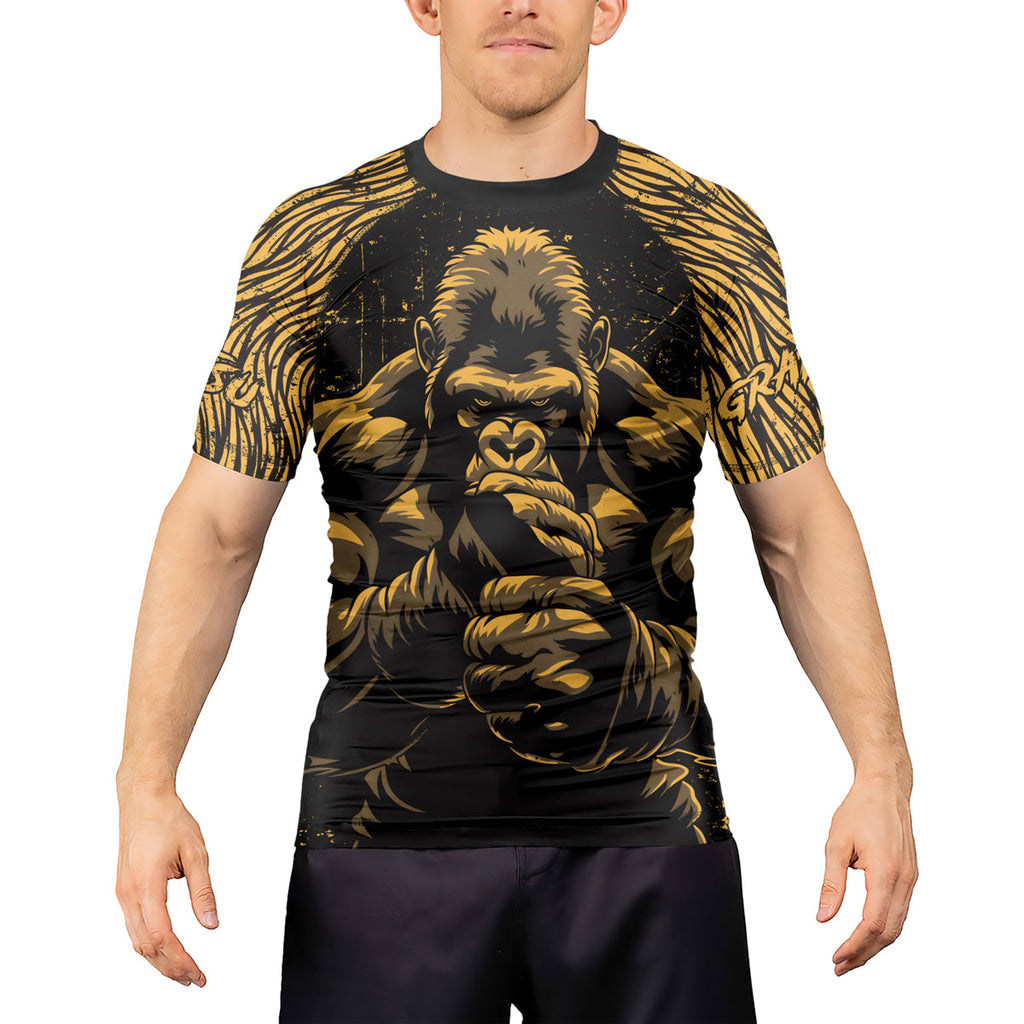 Rashninja Gorilla Jungle King Men's Short Sleeve Rash Guard