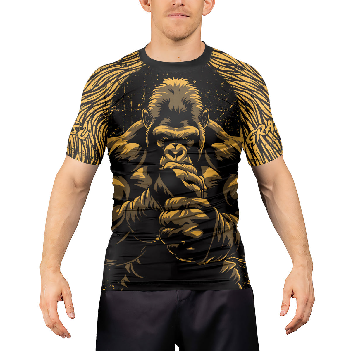 Rashninja Gorilla Jungle King Men's Short Sleeve Rash Guard