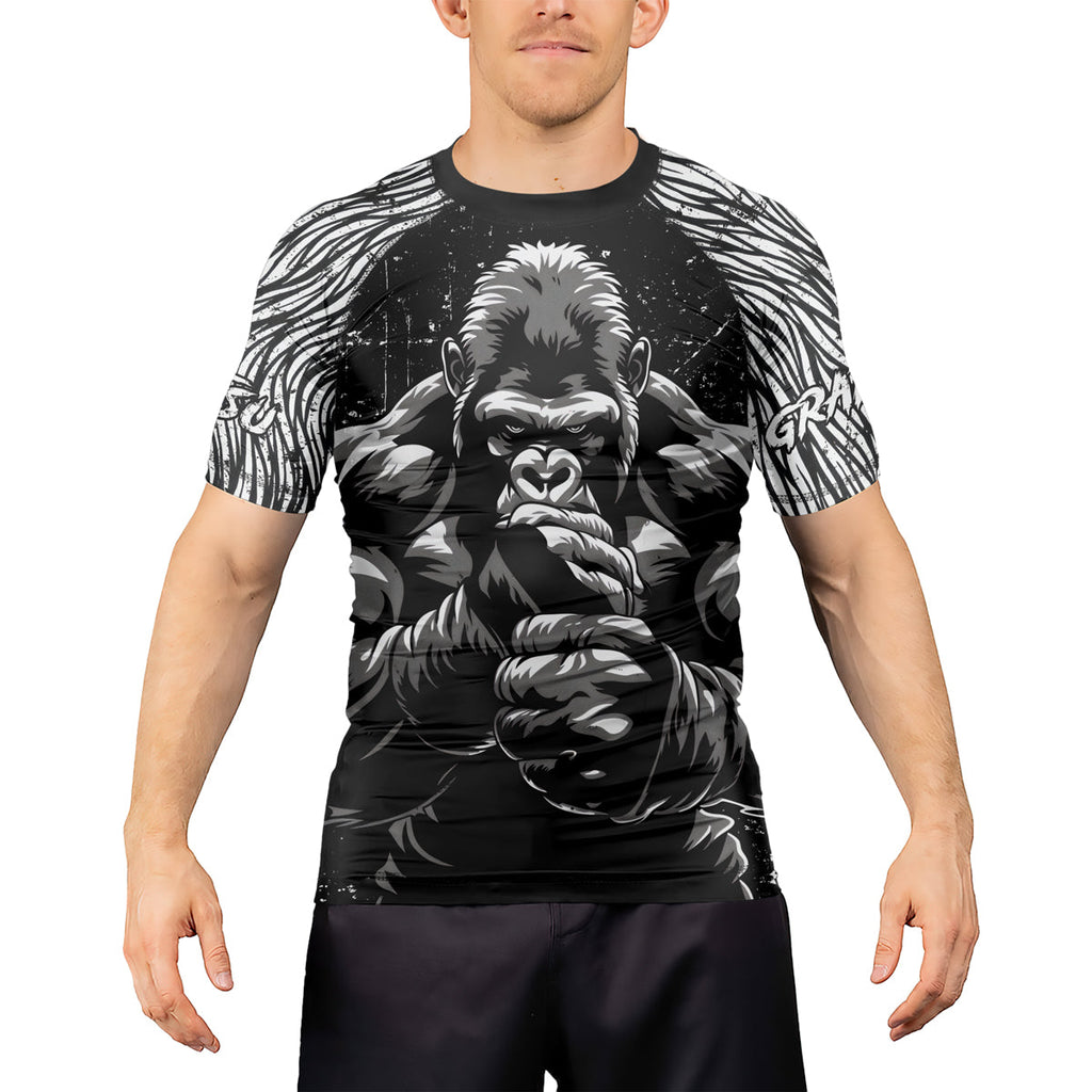 Rashninja Gorilla Jungle King Men's Short Sleeve Rash Guard
