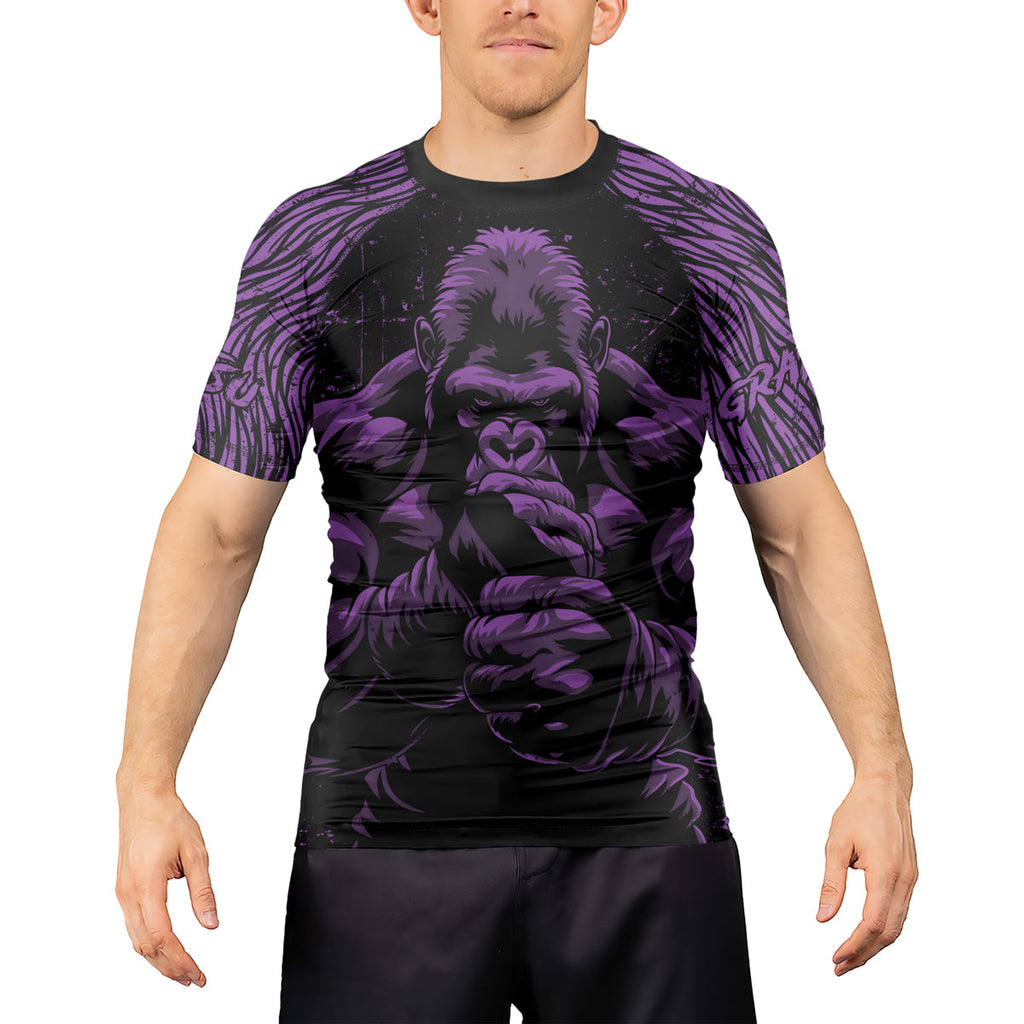 Rashninja Gorilla Jungle King Men's Short Sleeve Rash Guard