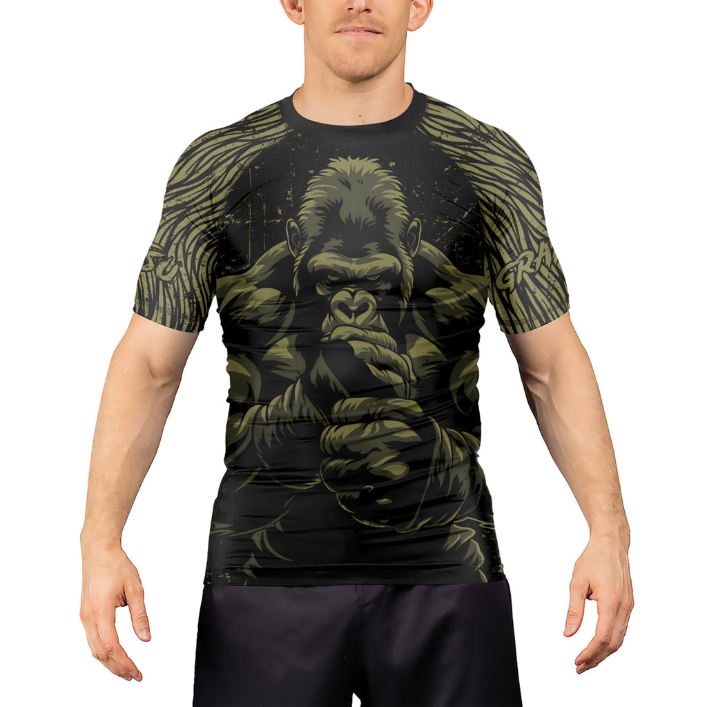 Rashninja Gorilla Jungle King Men's Short Sleeve Rash Guard