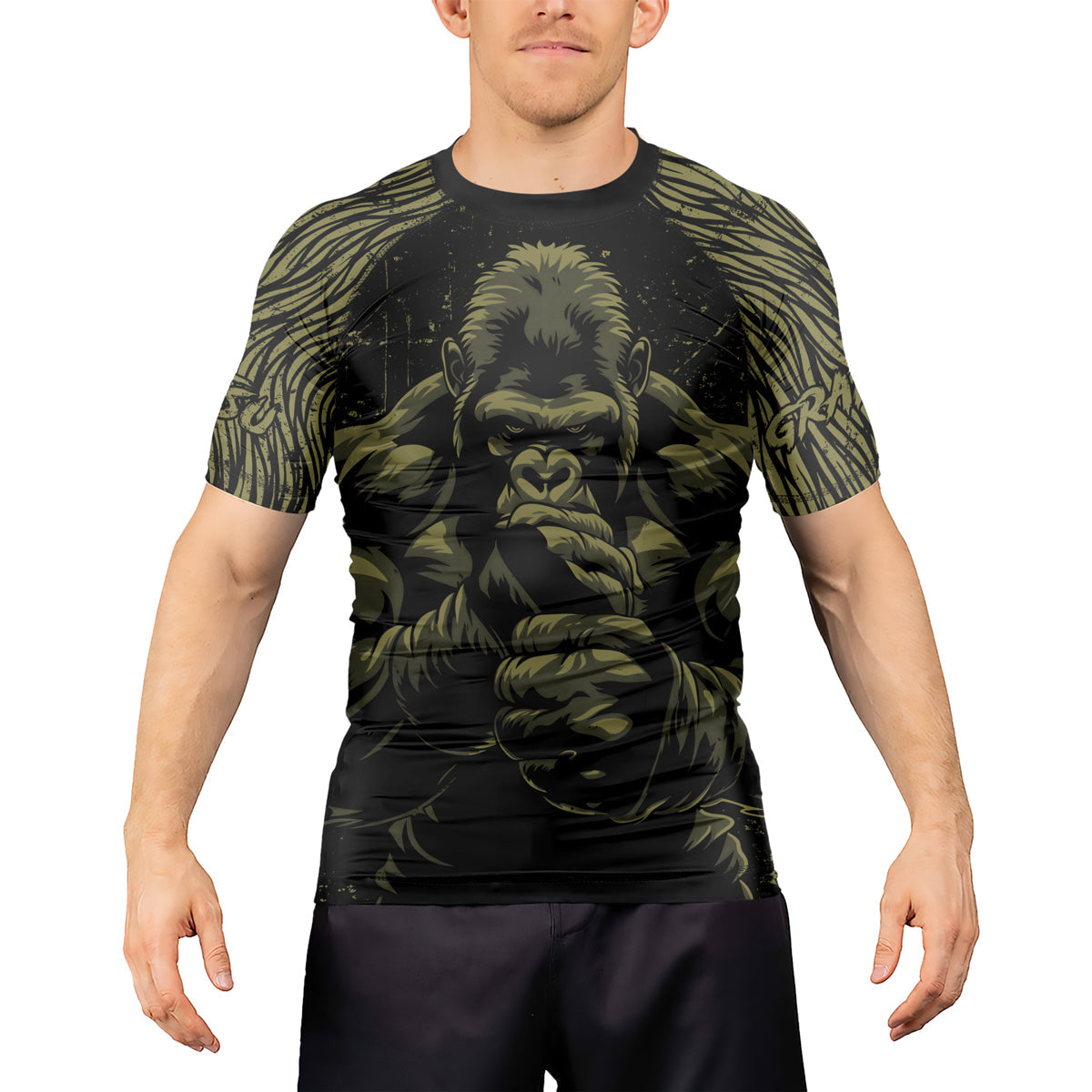 Rashninja Gorilla Jungle King Men's Short Sleeve Rash Guard