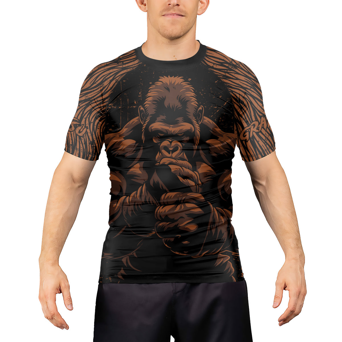 Rashninja Gorilla Jungle King Men's Short Sleeve Rash Guard