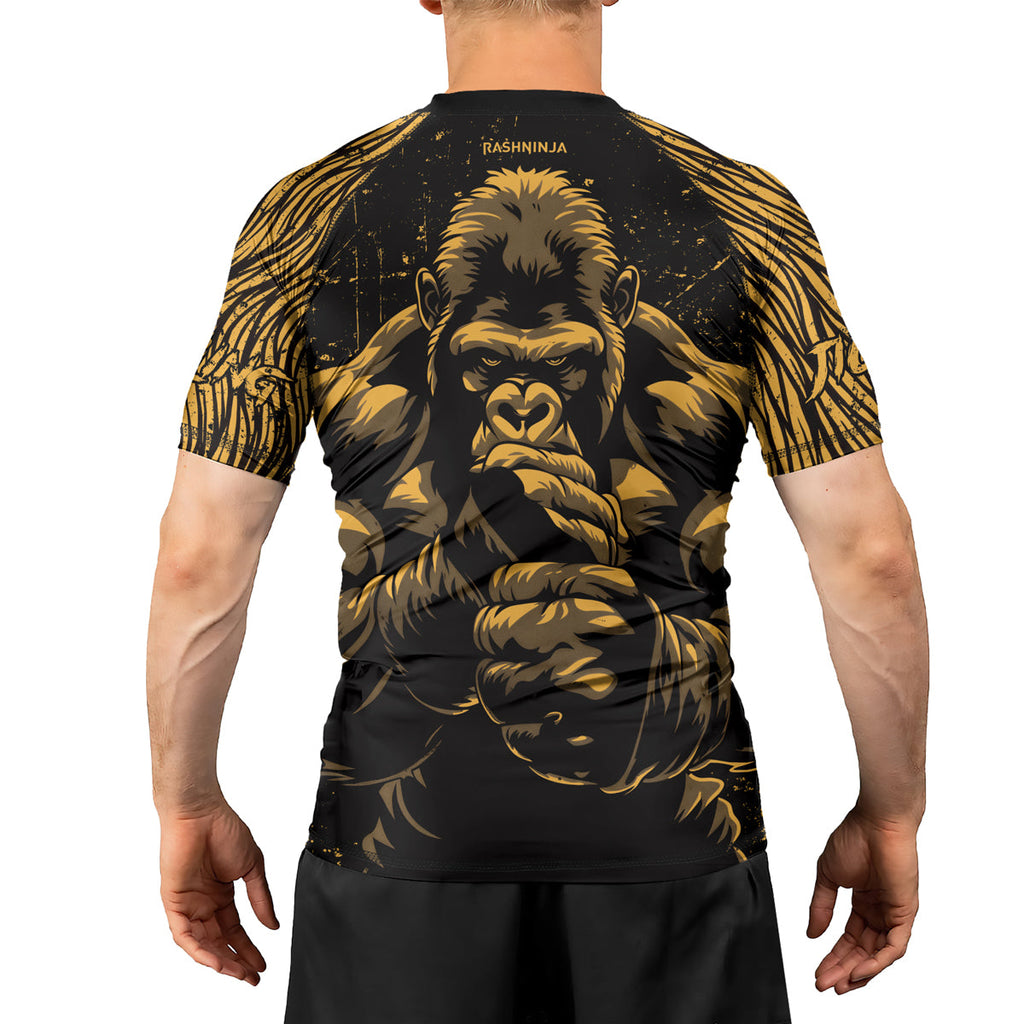 Rashninja Gorilla Jungle King Men's Short Sleeve Rash Guard